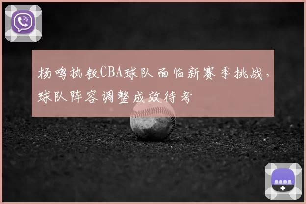 杨鸣执教CBA球队面临新赛季挑战，球队阵容调整成效待考